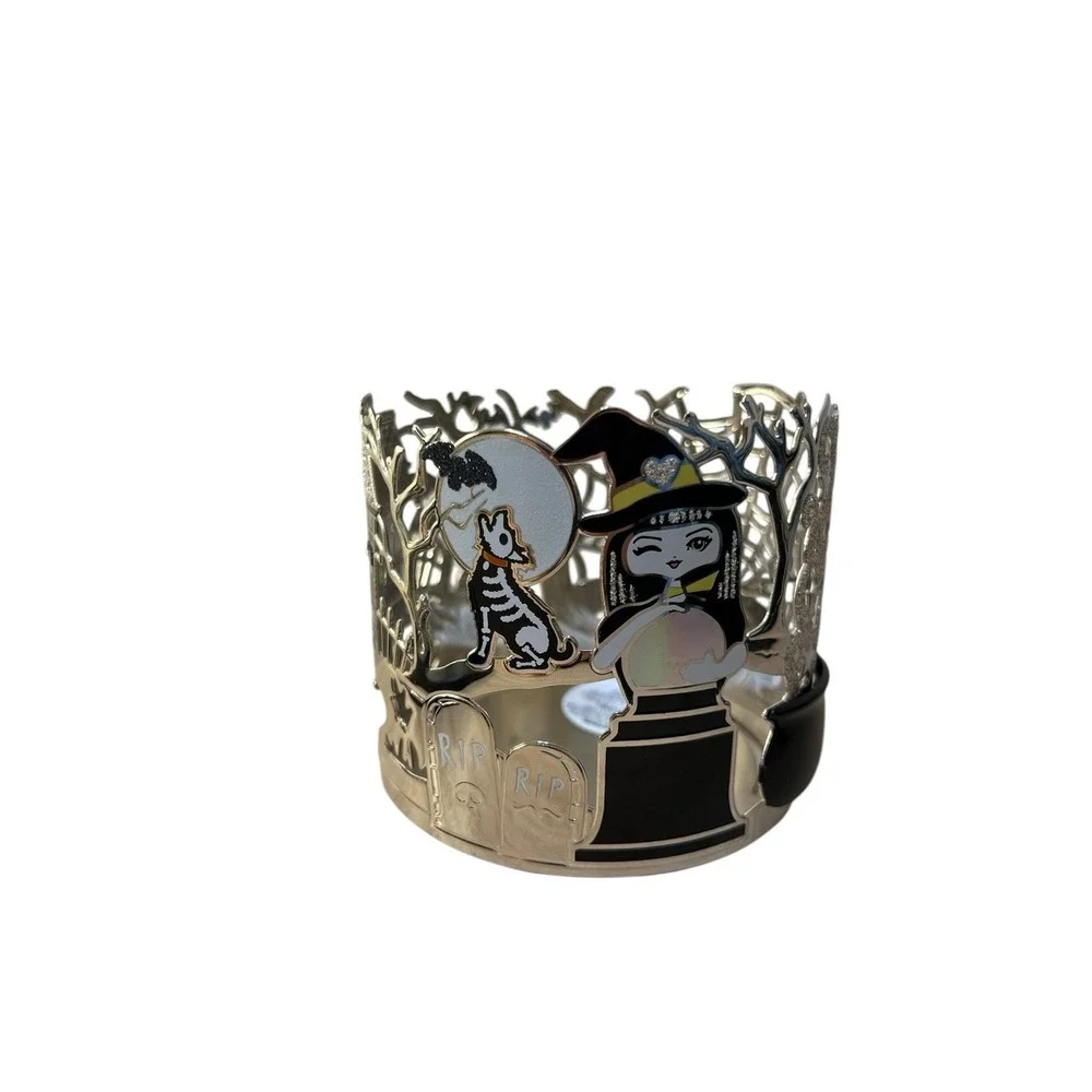 Bath & Body Works Halloween Witch Haunted House Pumpkin Bat 3 Wick Candle Holder